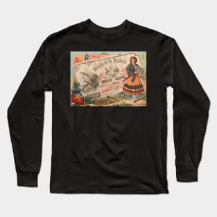 Banco de la Alianza Cinco Pesos and Coins Victorian Trade Card Long Sleeve T-Shirt